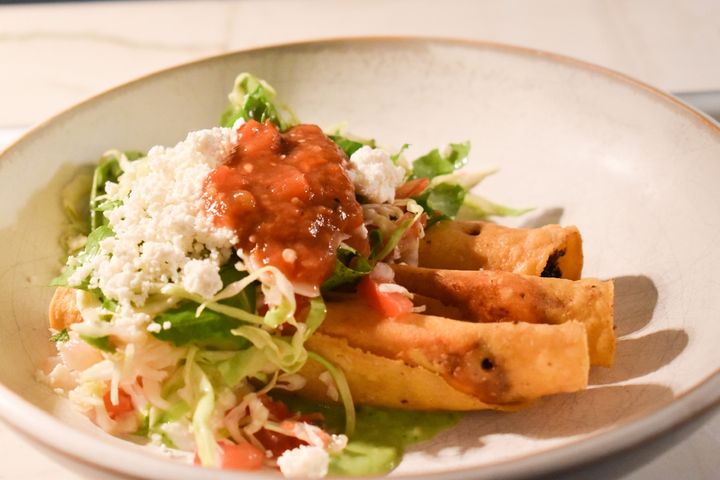 Bombera signature dishes Cosecha SaladSmoked Trout TostadasChicken Tamales